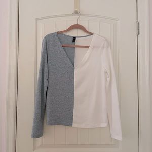 Color blocking lightweight sweater